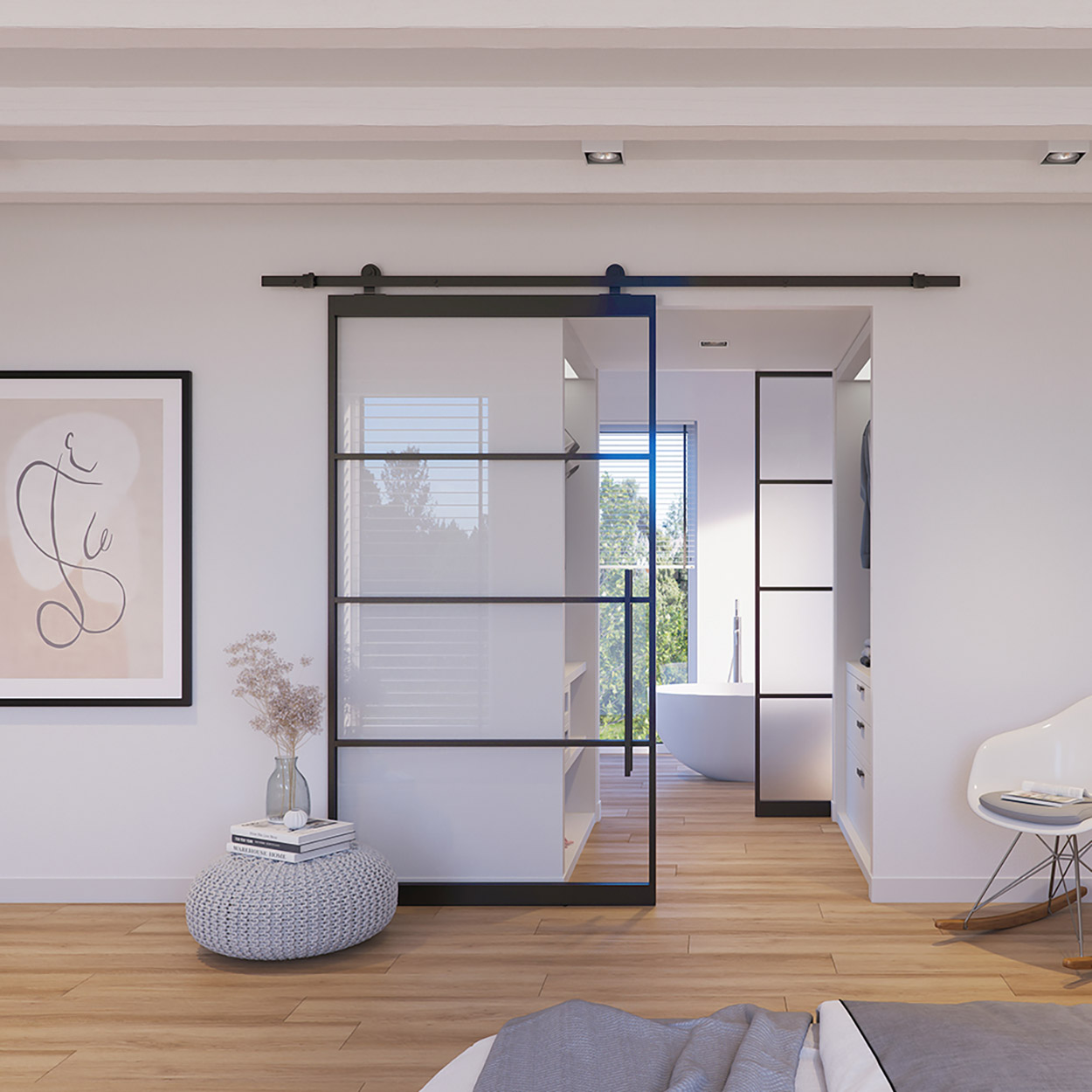 Skantrae SlimSeries Alu - Metalen Schuifdeur Zwart